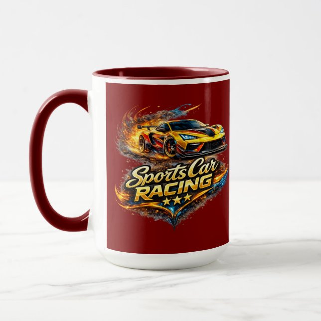 Caneca Sports Car Racing Fire Graphic Combo Coffee Mug (Esquerda)