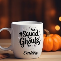 #Squad Ghouls Nome Mug Halloween para Amigos