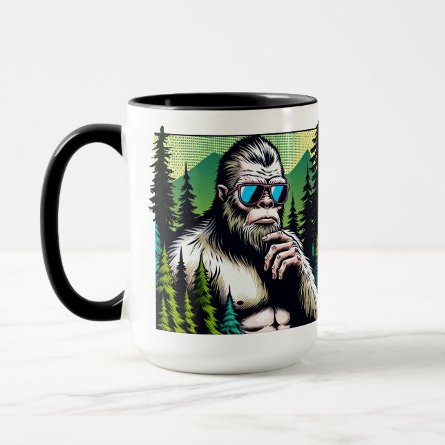Caneca Squatch Curioso de Óculos de Sol (Esquerda)