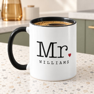 Caneca Sr Antigo Monograma Personalizado de Casamento