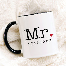 Caneca Sr Antigo Monograma Personalizado de Casamento