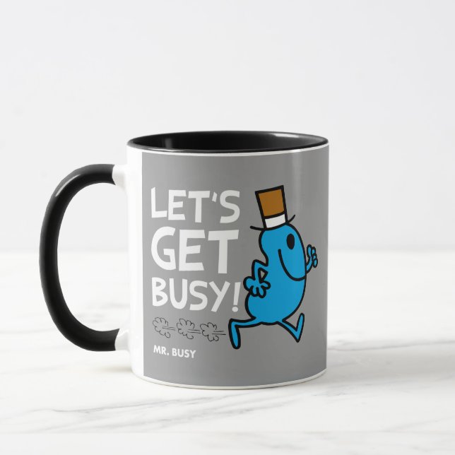Caneca Sr. Busy | Vamos Obter Texto Branco Ocupado (Esquerda)
