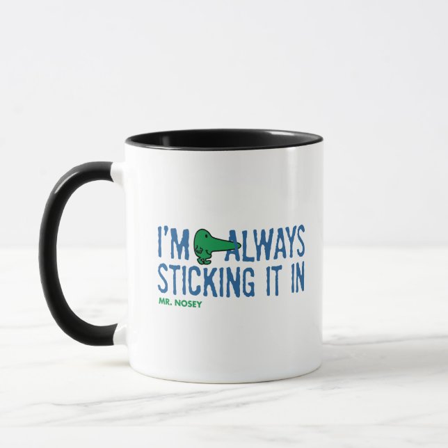 Caneca Sr. Nosey NPoing | Inscrição Azul (Esquerda)