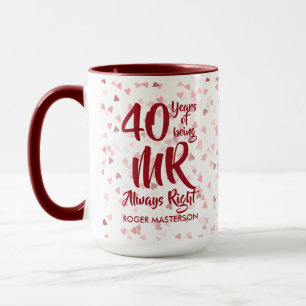 Caneca Sr. Sempre Certo Diversão 40º Aniversário de Rubi
