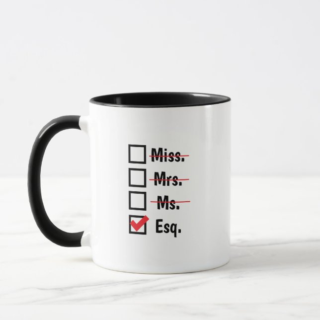 Caneca Sra. Esq Mug, advogada personalizada ESQ (Esquerda)
