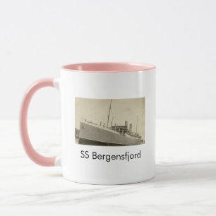Caneca SS Bergensfjord Navio norueguês Café Mug
