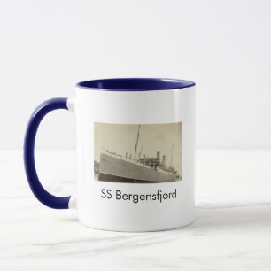 Caneca SS Bergensfjord Navio norueguês Café Mug