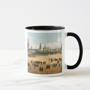 Caneca St. A catedral da manjericão vista do Kremlin, de