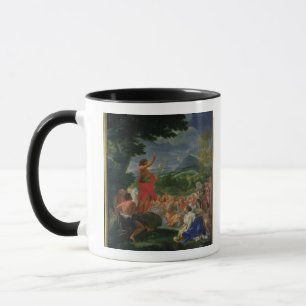 Caneca St John Preaching do baptista, pintado antes de