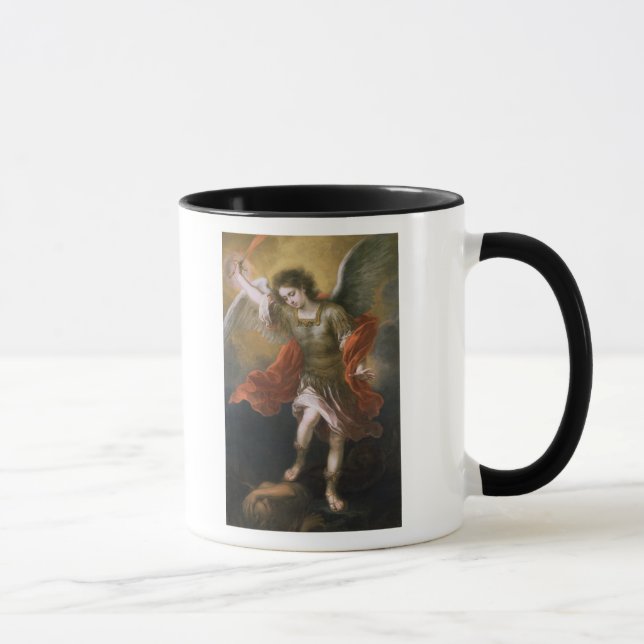 Caneca St Michael banishes o diabo ao abismo (Direita)