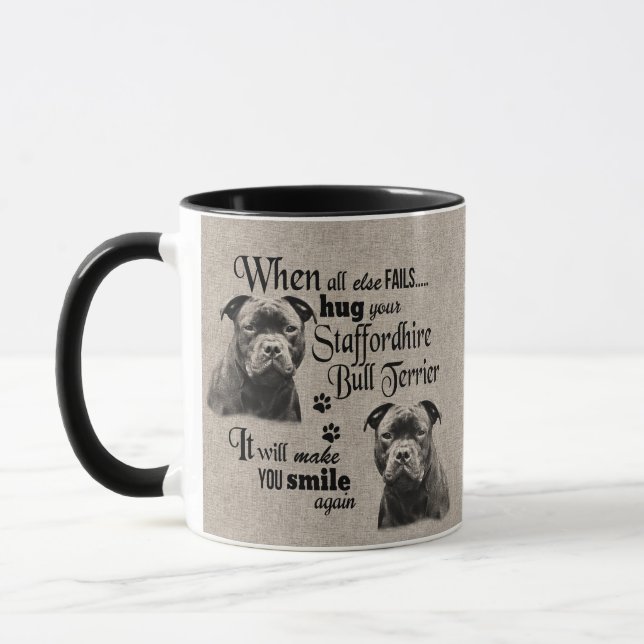 Caneca Staffordshire Bull Terrier quando tudo falha (Esquerda)