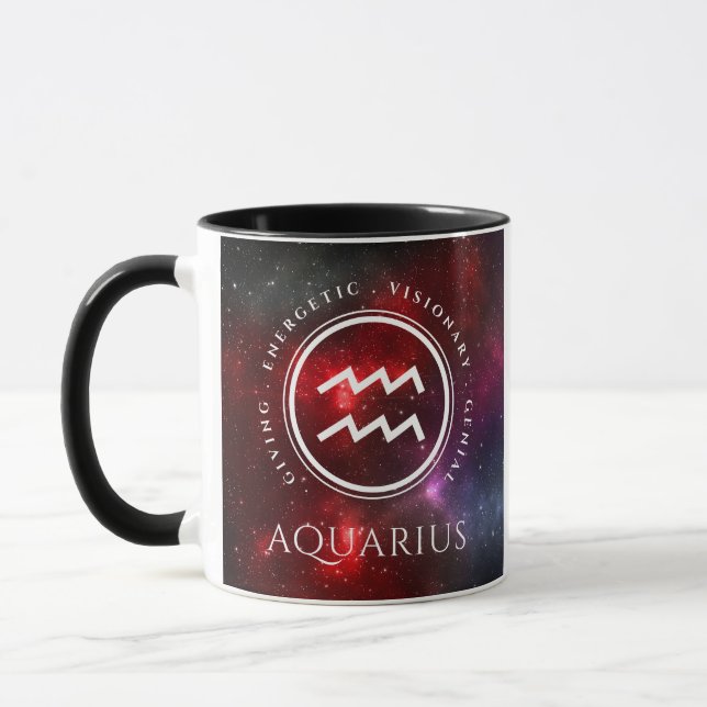 Caneca Starfield Aquarius Water Bearer Western Zodiac (Esquerda)