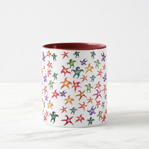Caneca Starfish Colorful Sea Stars Pattern Mug
