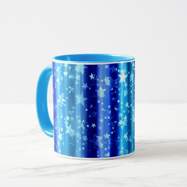 Caneca Starry Blue Decorative Design (Frente Esquerda)