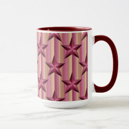 Caneca Starry Maroon Pink Beige White Combo Mug