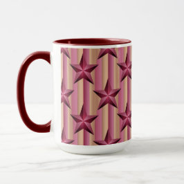 Caneca Starry Maroon Pink Beige White Combo Mug