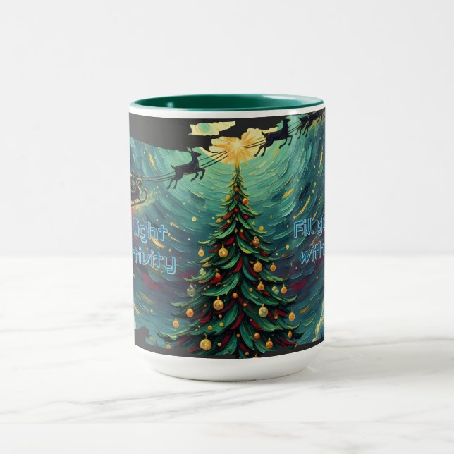 Caneca Starry Night Christmas Santa Mug (Centro)