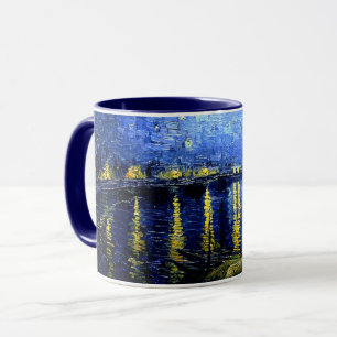 Caneca Starry Night over the Rhone por van Gogh