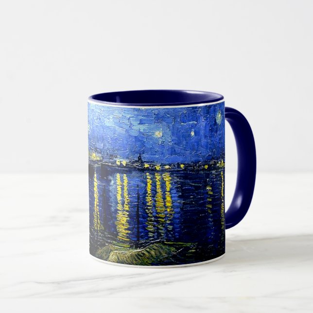 Caneca Starry Night sobre o Rhone, famosa pintura (Frente Esquerda)