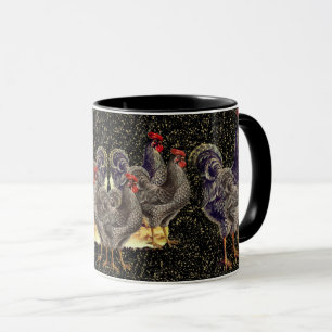 Caneca Stars Douradas Preto-Rooster