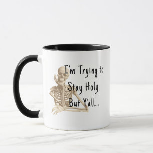Caneca Stay Holy Skeleton - Presente de Xícara de 