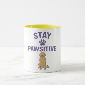 Caneca stay positive, stay pawsitive