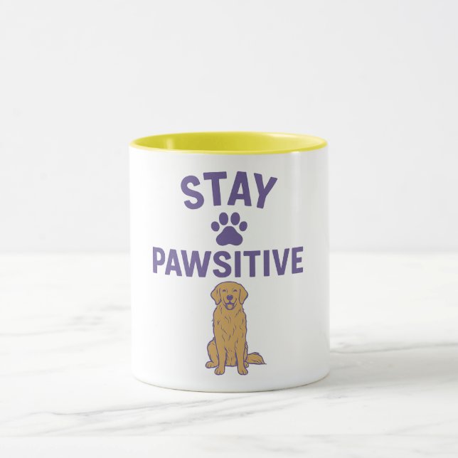 Caneca stay positive, stay pawsitive (Centro)