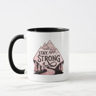 Caneca Stay Strong Mountain Hoodie – Minimal Geometric Il