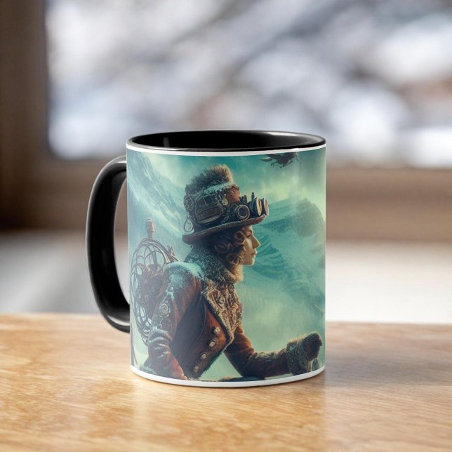 Caneca Steampunk Victorian Fantasy Winter Messenger (Criador carregado)