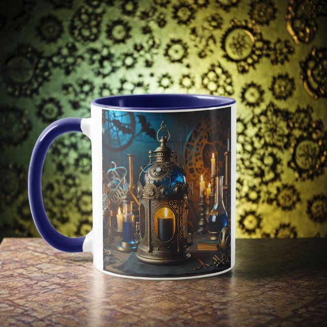 Caneca Steampunk Victorian Gothsts Lanterna (Criador carregado)