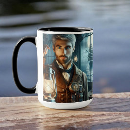 Caneca Steampunk Vintage Guardião Vitoriano