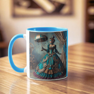 Caneca Steampunk Vintage Victorian Lady Circus