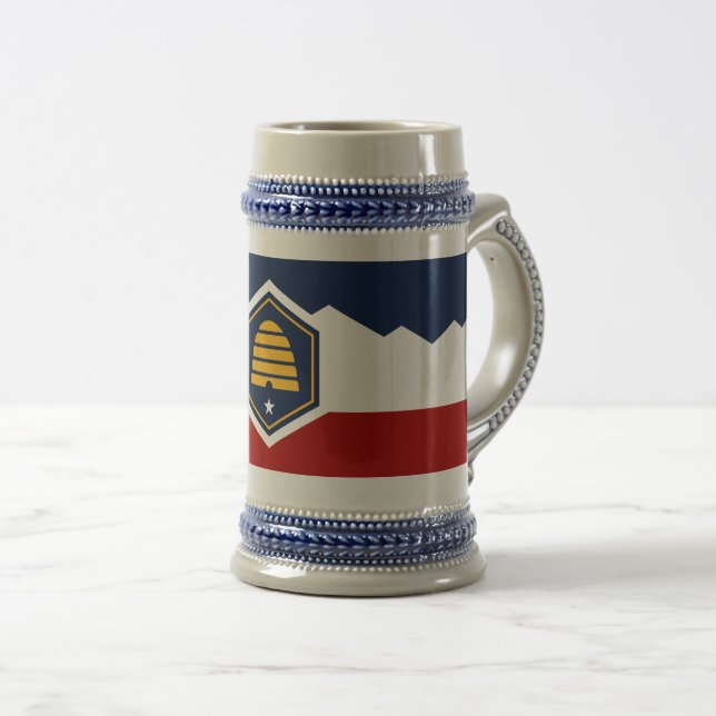 Caneca Stein com Bandeira de Utah, EUA (Frente Esquerda)