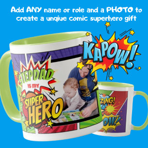 Caneca STEPDAD É A MINHA FOTOGRAFIA personalizada SUPERHE