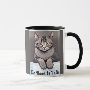 Caneca Stern Tabby Cat exige uma palestra séria