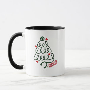Caneca Stethoscope Árvore de Natal Luzes Enfermando Esfre