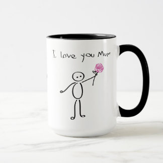Caneca Stickman - eu te amo mãe - mãe impressionante -