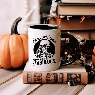 Caneca Sticks & Stones Snarky Skele
