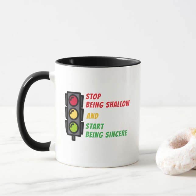Caneca "Stop Being Shallow" Mug (Com Donut)