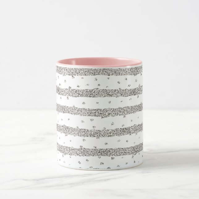 Caneca Stripes de Confetti Silver Sparkly (Centro)