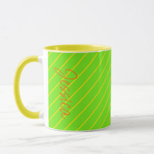 Caneca Stripes Tipografia Chic Girly Modern Nome Simples