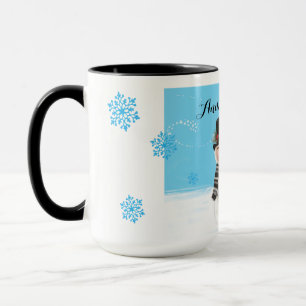Caneca Sua família como festas de neve