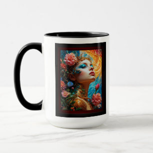 Caneca Sua Floral Deleia Arte de Conceito AI por Xzendor7