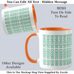 Caneca Sua Mensagem Oculta Personalizada Bandeira Irlande