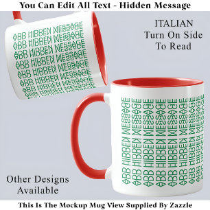 Caneca Sua Mensagem Oculta Personalizada Sinalizador Ital