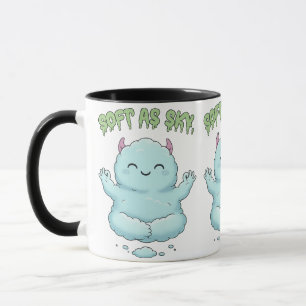 Caneca Suave como o Céu: Kawaii Monstro de Nuvem Zen Yoga