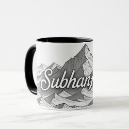 Caneca SubhanAllah | Arte de Linha Islâmica da Montanha M