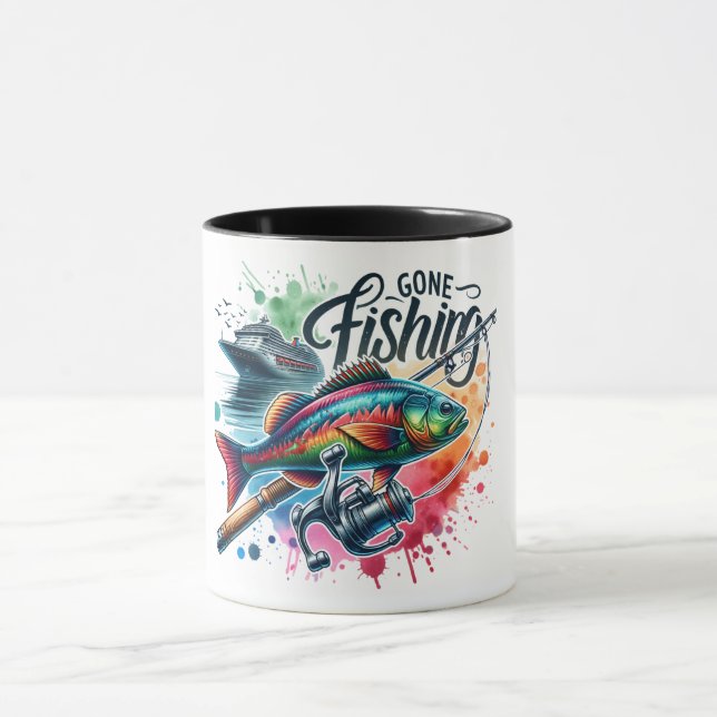 Caneca Sublimação da pesca/Pesca de Osso (Centro)