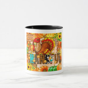 Caneca Sublimação de Tumbler Magro de Ação de Graças