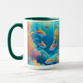 Caneca Submarino Com Peixes Tropicais